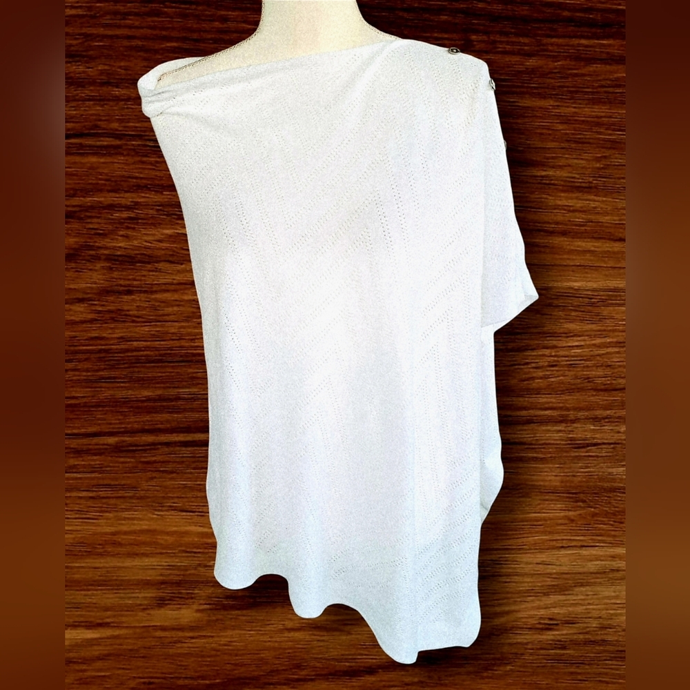 Talbots White Off-Shoulder Knit Sweater - Picture 2 of 7